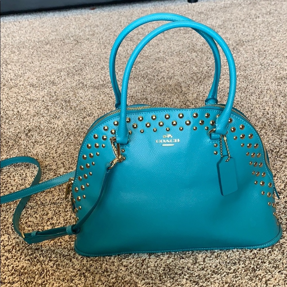 NWT COACH CORA HANDBAG 35216 $495 cadet blue